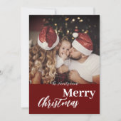 トレンディーモダンクリスマスダークダッキーの家族の写真 招待状 (正面)