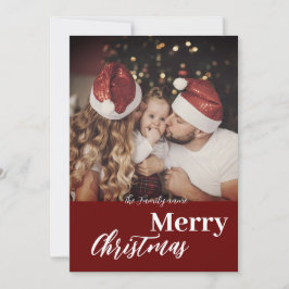 トレンディーモダンクリスマスダークダッキーの家族の写真 招待状