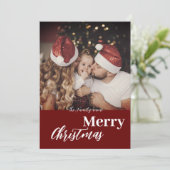 トレンディーモダンクリスマスダークダッキーの家族の写真 招待状 (スタンド正面)