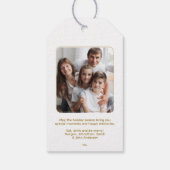 トレンディーモダンクリスマスツリーグリーン写真 ギフトタグ (裏面)