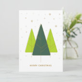 トレンディーモダンクリスマスツリーグリーン写真 シーズンカード (スタンド正面)