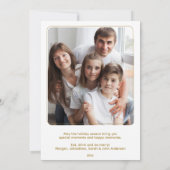 トレンディーモダンクリスマスツリーグリーン写真 シーズンカード (裏面)