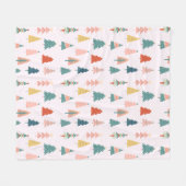 トレンディーモダンクリスマスツリーパターン フリースブランケット (正面(横))