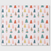 トレンディーモダンクリスマスツリーパターン ラッピングペーパー (フラット)