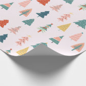 トレンディーモダンクリスマスツリーパターン ラッピングペーパー (角)