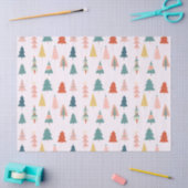 トレンディーモダンクリスマスツリーパターン 薄葉紙 (クラフト)