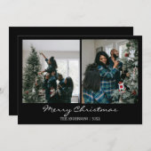 トレンディーモダンクリスマスファミリーフォトシック シーズンカード (正面/裏面)