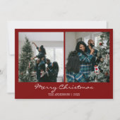 トレンディーモダンクリスマスファミリーフォトシック シーズンカード (正面)