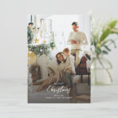 トレンディーモダンクリスマス家族の写真 シーズンカード (スタンド正面)