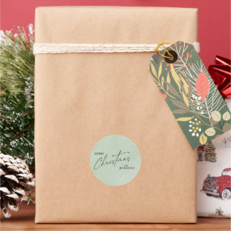 トレンディーモダンクリスマス | エレガント緑 ラウンドシール