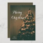 トレンディーモダンクリスマス、ダークな夕暮れ写真 シーズンカード (正面/裏面)