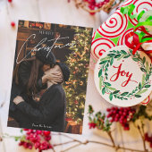 トレンディーモダンクリスマス | ロマンチックなカップルの写真 エンクロージャーカード