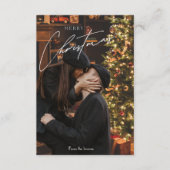 トレンディーモダンクリスマス | ロマンチックなカップルの写真 エンクロージャーカード (正面)