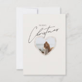 トレンディーモダンクリスマス | ロマンチックなカップルの写真 サンキューカード (裏面)