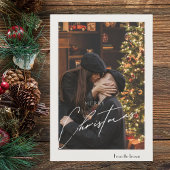 トレンディーモダンクリスマス | ロマンチックなカップルの写真 サンキューカード