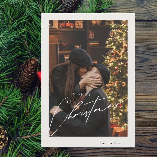トレンディーモダンクリスマス | ロマンチックなカップルの写真 シーズンカード