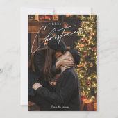 トレンディーモダンクリスマス | ロマンチックなカップルの写真 シーズンカード (正面)