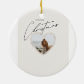 トレンディーモダンクリスマス | ロマンチックなカップルの写真 セラミックオーナメント (裏面)