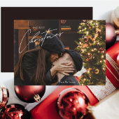トレンディーモダンクリスマス | ロマンチックなカップルの写真 ノートカード