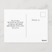 トレンディーモダンクリスマス | ロマンチックなカップルの写真 ポストカード (裏面)