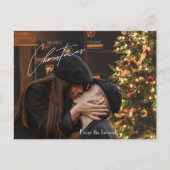 トレンディーモダンクリスマス | ロマンチックなカップルの写真 ポストカード (正面)