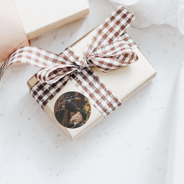 トレンディーモダンクリスマス | ロマンチックなカップルの写真 ラウンドシール