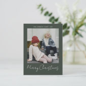 トレンディーモダンクリスマス |森の緑の濃い夕暮れ ポストカード (スタンド正面)