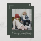 トレンディーモダンクリスマス |森の緑の濃い夕暮れ ポストカード (正面/裏面)