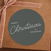 トレンディーモダンクリスマス |森の緑の濃い夕暮れ ラウンドシール