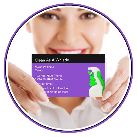 トレンディーモダンクリーニングサービス名刺 名刺