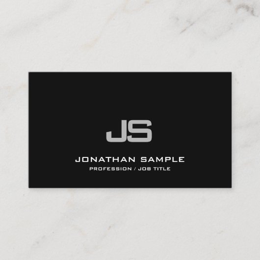 トレンディーモダンクリーンエレガントプモノグラムのラン 名刺 (正面)