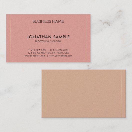 トレンディーモダンクリーンエレガントプレインデラックス 名刺 (正面/裏面)