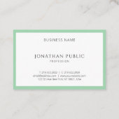 トレンディーモダングエレガントリーンホワイトシンプルテンプレート 名刺 (裏面)