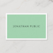 トレンディーモダングエレガントリーンホワイトシンプルテンプレート 名刺 (正面)