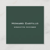 トレンディーモダングエレガントレーシングリーンホワイト スクエア名刺 (正面)