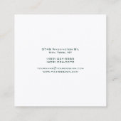 トレンディーモダングエレガントレーシングリーンホワイト スクエア名刺 (裏面)