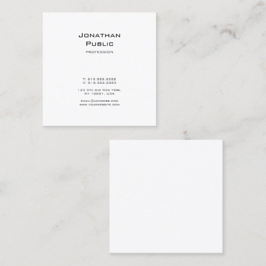 トレンディーモダングラフエレガントィックデザインお洒落プレーン スクエア名刺 (正面/裏面)