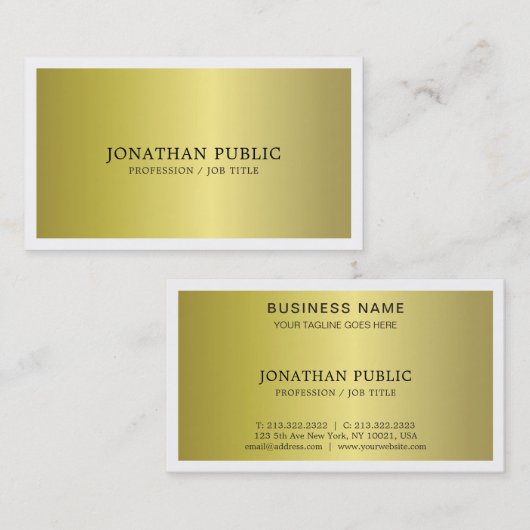 トレンディーモダングラマスタイリッシュルマラープレインラグジュアリー 名刺 (正面/裏面)