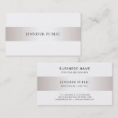 トレンディーモダングラマラスフェイクシルバープレーンラグジュアリー 名刺 (正面/裏面)