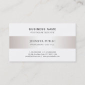 トレンディーモダングラマラスフェイクシルバープレーンラグジュアリー 名刺 (裏面)