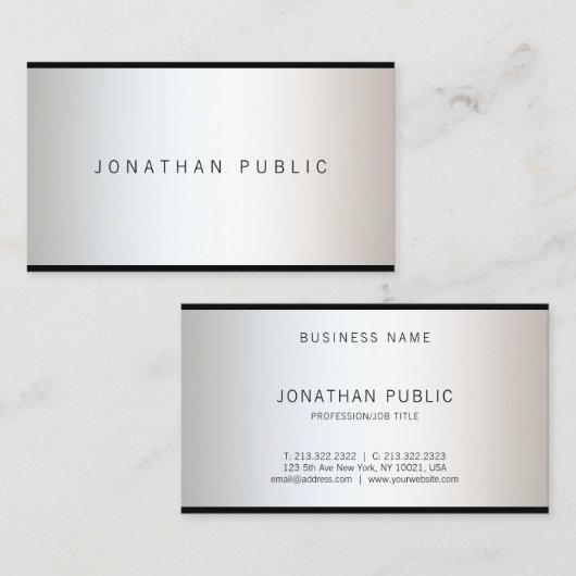 トレンディーモダングラマープロフェッショナルクリエイティブプレーン 名刺 (正面/裏面)