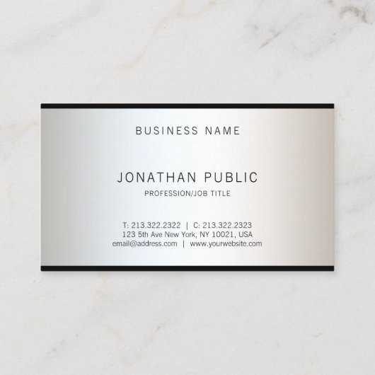 トレンディーモダングラマープロフェッショナルクリエイティブプレーン 名刺 (裏面)