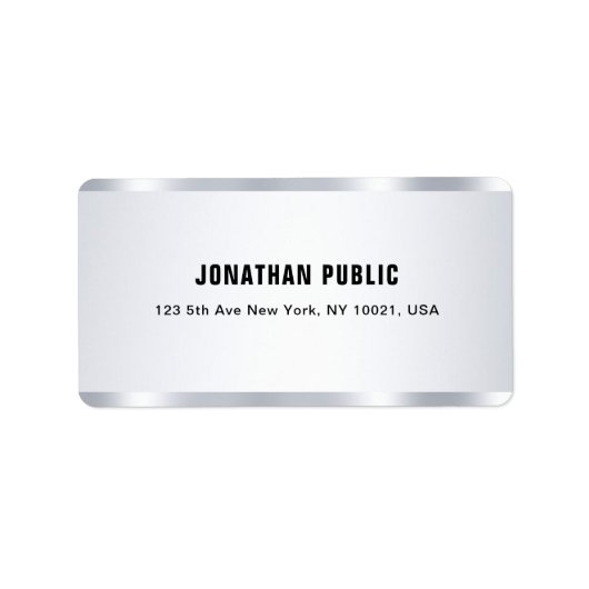 トレンディーモダングラモールシルバールックエレガントテンプレート ラベル (正面)