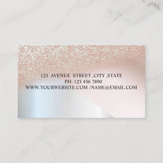 トレンディーモダングリッター、メイクアップアーティスト 名刺 (裏面)