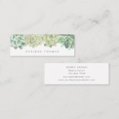 トレンディーモダングリーンウォーター色多肉類 スキニー名刺 (正面/裏面)