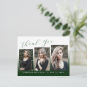 トレンディーモダングリーン&ホワイト3フォトグラードサンキューサンキュー ポストカード (スタンド正面)