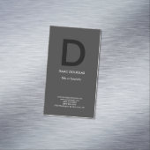 トレンディーモダングレイ黒モノグラはっきりしたム マグネット名刺 (インサイチュ)