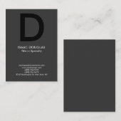 トレンディーモダングレイ黒モノグラはっきりしたム 名刺 (正面/裏面)