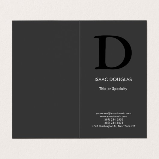 トレンディーモダングレイ黒モノグラはっきりしたム 名刺 (外部フラット)