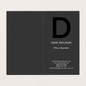 トレンディーモダングレイ黒モノグラはっきりしたム 名刺 (外部フラット)